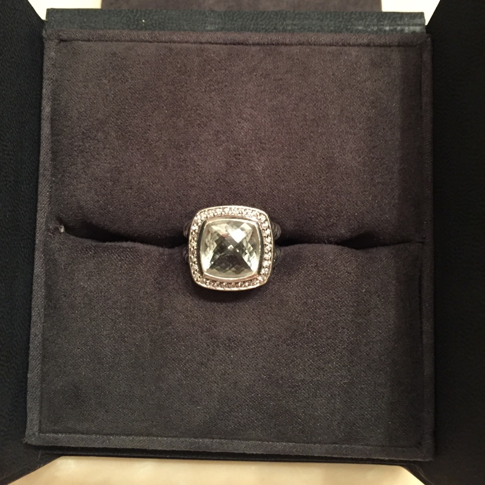 David Yurman Ring Prasiolite w/ Diamonds -  11 mm